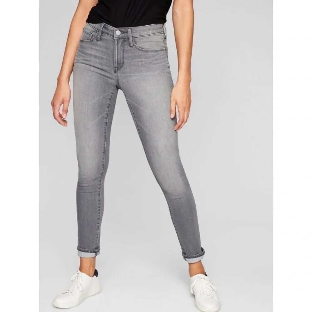 Athleta Sculptek Pants Women's 2 Gray Slim Straight Stretch Denim